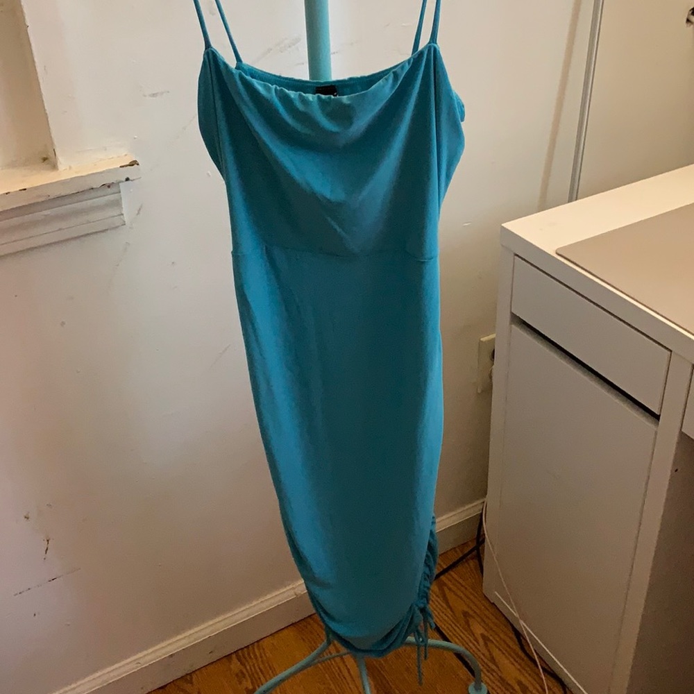 Windsor Turquoise Side Scrunched Dress